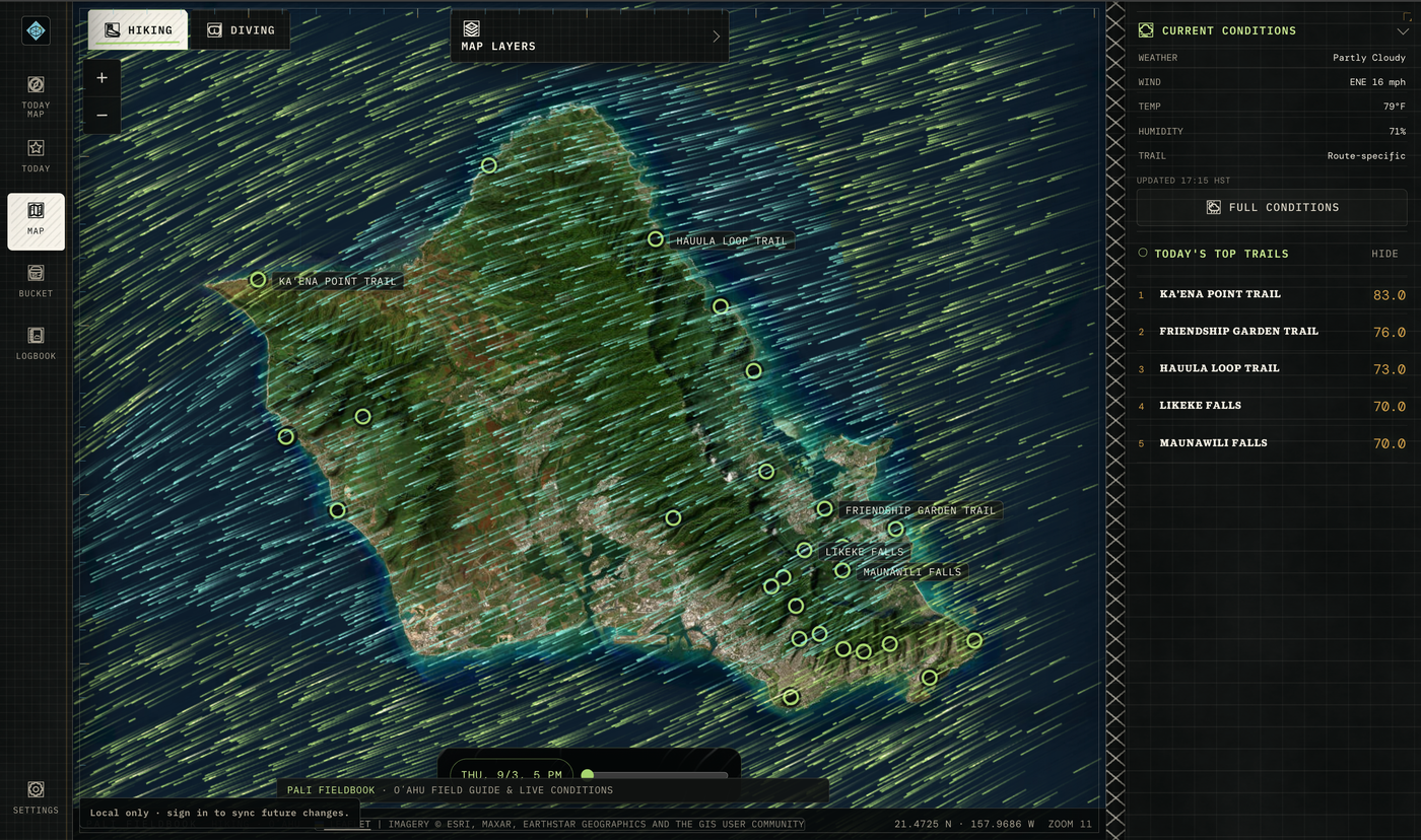 Map layers in Pali Fieldbook